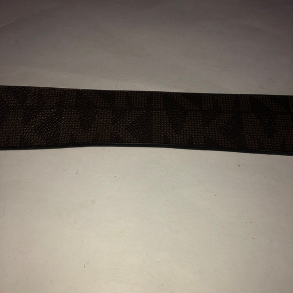 Michael Kors Signature Monogram Logo Belt Women’s Square Buckle Brown Authentic - Picture 7 of 12